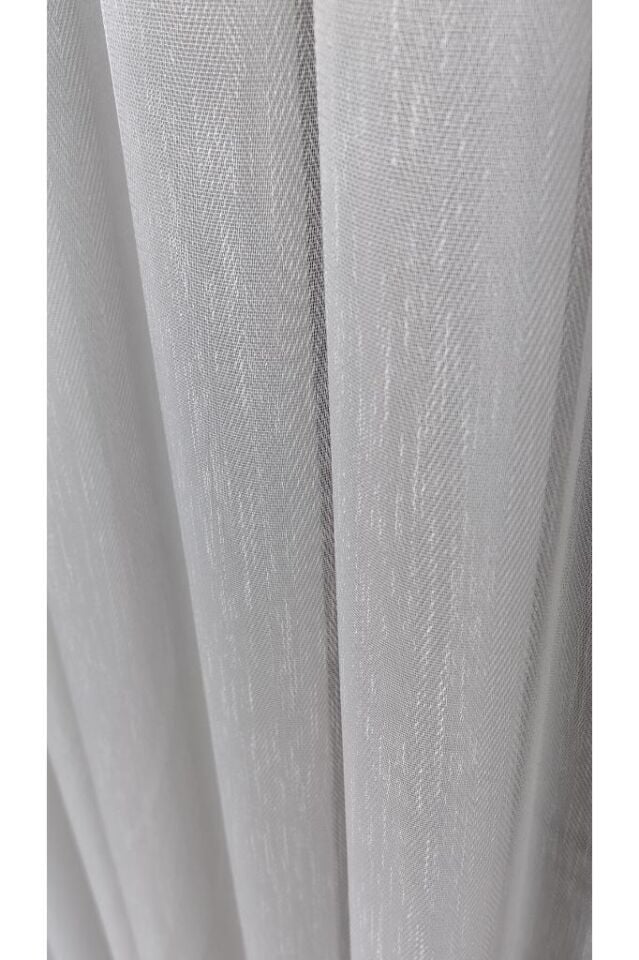 İnce Balık Sırtı Model Keten Tül Perde 1/3 Sık Pile Kırışmaz Ütü İstemez Her Odaya Uygun 280 x 230 - Ekru BS7002