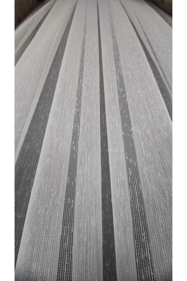 Naturel Keten Şantuklu 1/3 Sık Pile Ekru Tül Perde Kırışmaz Ütü İstemez Eteği Kurşunlu Şantuklu - 100 x 260