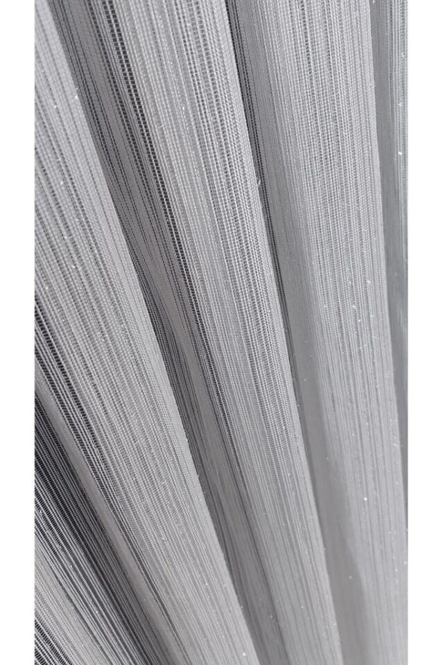 File Zemin Parıltılı Sakallı Yakut Tül Perde 1/3 Sık Pile Kırışmaz Ütü İstemez Eteği Kurşunlu Ekru - 200 x 250