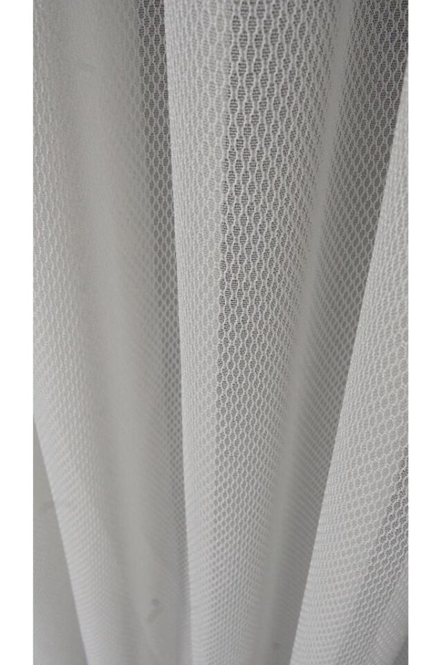 Balık Sırtı Desen Tül Perde 1/3 Sık Pile Ekru Tül Kırışmaz Ütü İstemez Ağır Gramajlı 450 x 260 - Ekru 1992 Baklava Desen