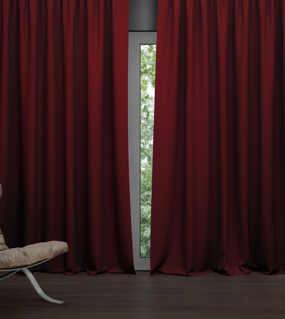 Blackout Işık Geçirmez Fon Perde Antrasit Renk Tek Kanat Düz %100 Karartma Güneşlik Sade100 x 250 180 x 270 - Bordo
