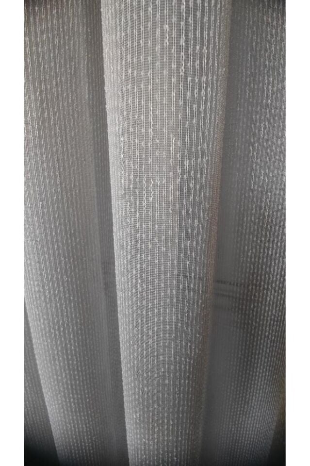 Gri Keten Tül Perde 1/3 Sık Pile Kırışmaz Ütü Istemez Her Odaya Uygun Modern 200 x 250 - Gri 2102 V(V4)