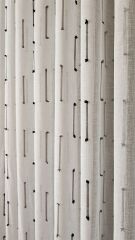 Ekru Keten Tül Perde Dikey Şeritli Kırışmaz Ütü İstemez Eteği Kurşunlu Her Odaya Uygun Ekru Siyah Şerit - 500 x 260 - Sık Pile ( 1 x 3 ) - Korniş