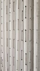 Ekru Keten Tül Perde Dikey Şeritli Kırışmaz Ütü İstemez Eteği Kurşunlu Her Odaya Uygun Ekru Kahve Şerit - 500 x 260 - Sık Pile ( 1 x 3 ) - Korniş