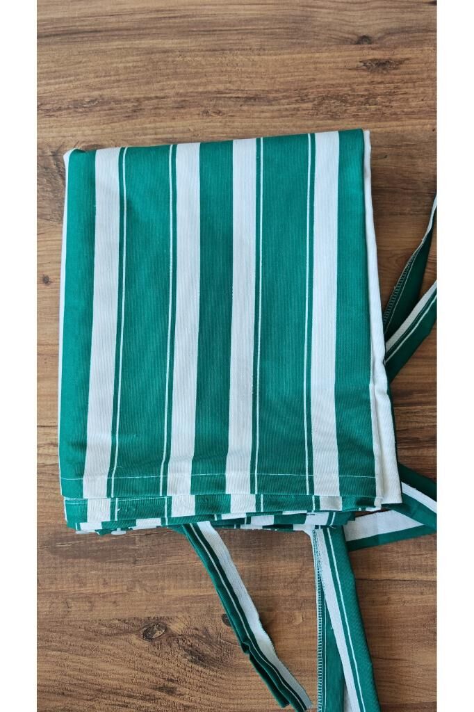Balkon Perdesi Lüks 1.Sınıf Branda Kumaş EnxBoy Yağmur Geçirmez Kalın Bağcık Düğmeli Balkon Brandası 240 x 230 - Yeşil Beyaz