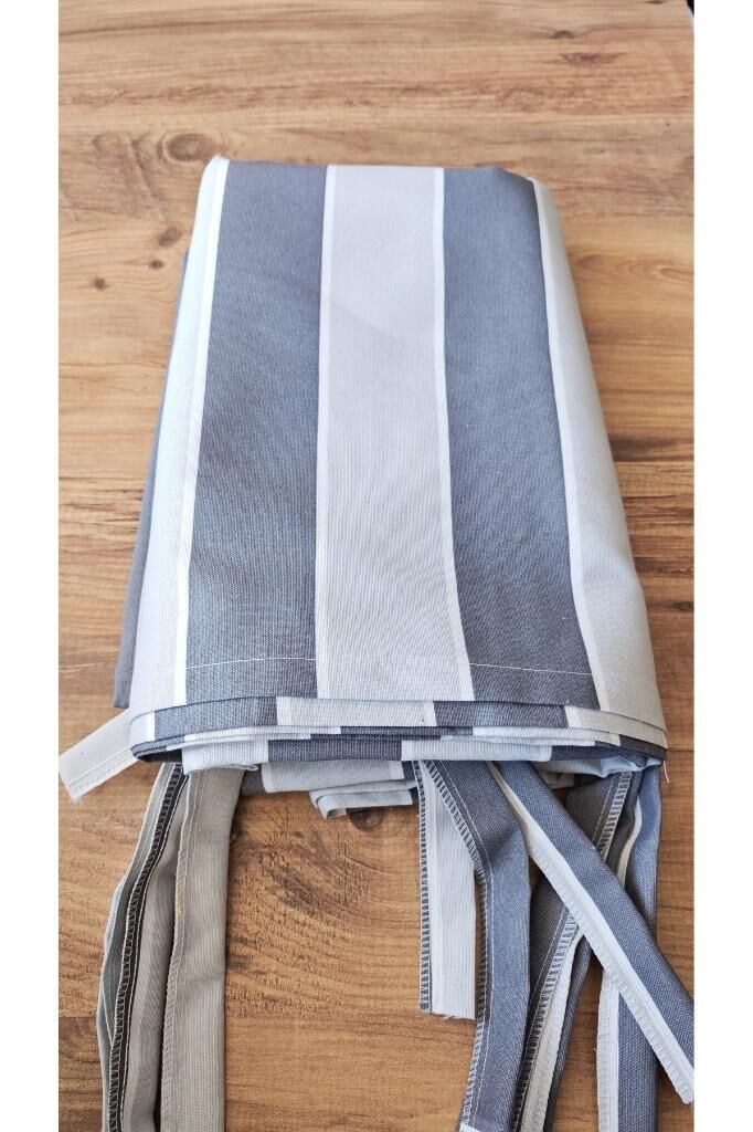 Balkon Perdesi Lüks 1.Sınıf Branda Kumaş EnxBoy Yağmur Geçirmez Kalın Bağcık Düğmeli Balkon Brandası KOYU GRİ - 220 x 230