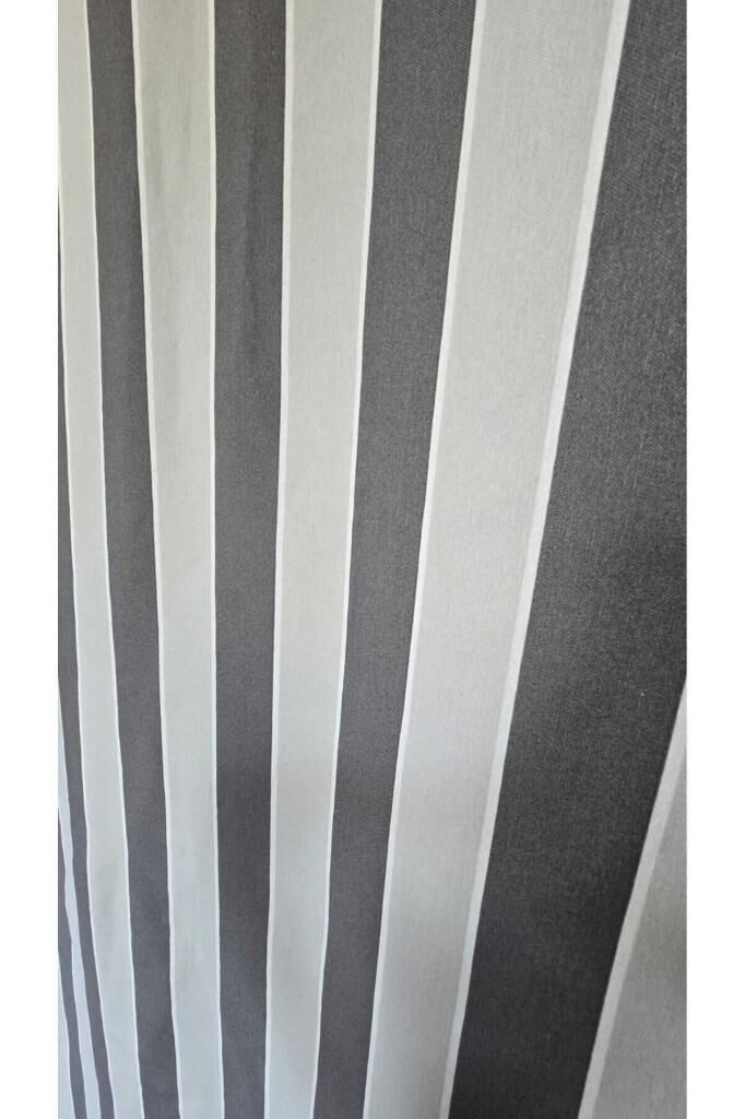 Balkon Perdesi Lüks 1.Sınıf Branda Kumaş EnxBoy Yağmur Geçirmez Kalın Bağcık Düğmeli Balkon Brandası KOYU GRİ - 220 x 230