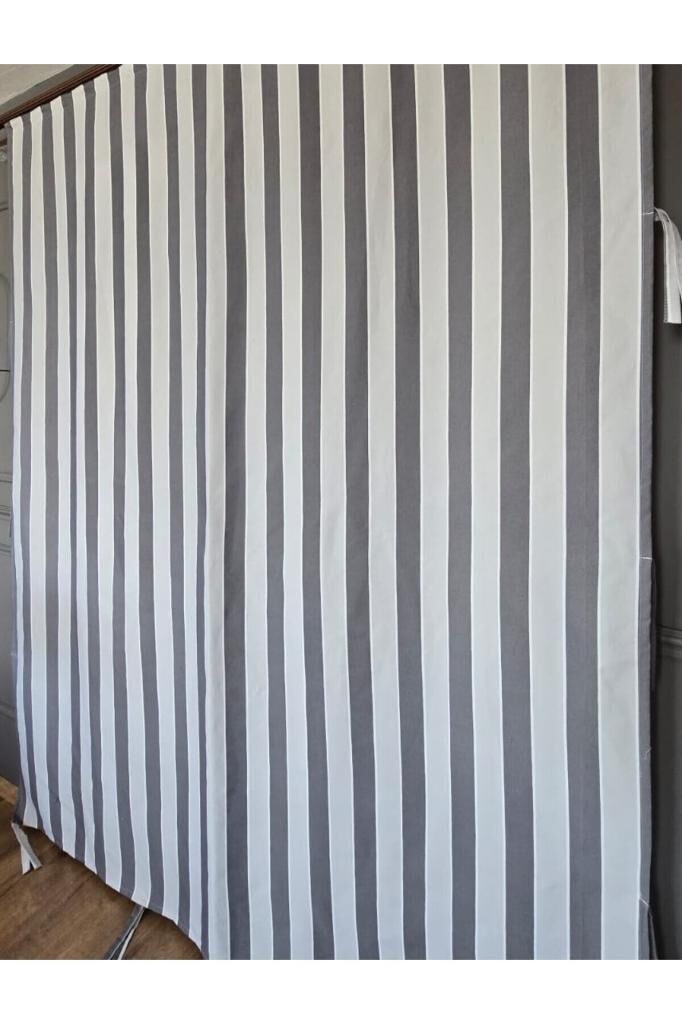 Balkon Perdesi Lüks 1.Sınıf Branda Kumaş EnxBoy Yağmur Geçirmez Kalın Bağcık Düğmeli Balkon Brandası KOYU GRİ - 220 x 230