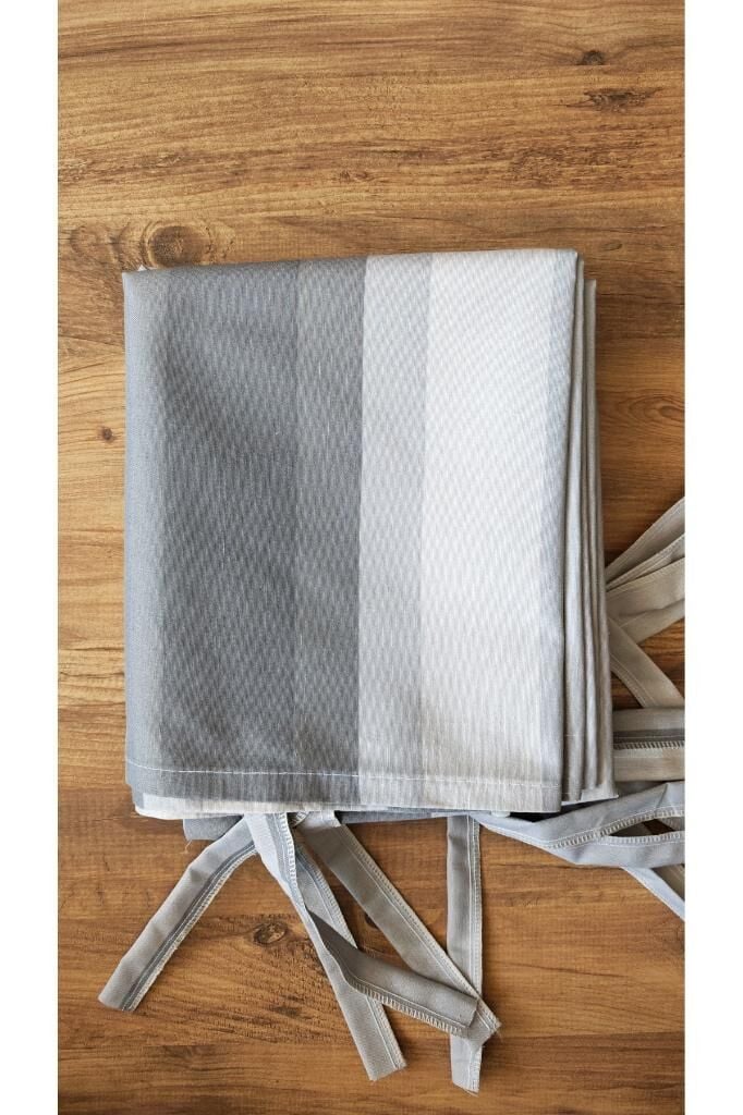 Balkon Perdesi Lüks 1.Sınıf Branda Kumaş EnxBoy Yağmur Geçirmez Kalın Bağcık Düğmeli Balkon Brandası AÇIK GRİ - 260 x 240