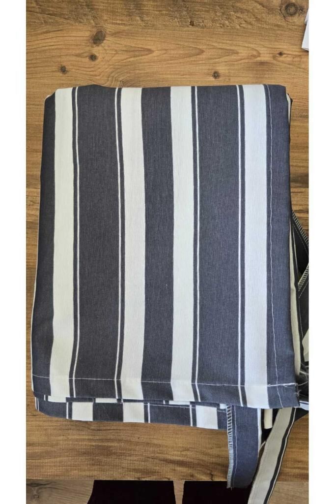 Balkon Perdesi Lüks 1.Sınıf Branda Kumaş EnxBoy Yağmur Geçirmez Kalın Bağcık Düğmeli Balkon Brandası 200 x 220 - Siyah Beyaz